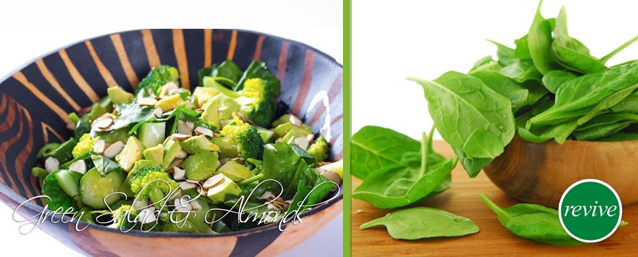 Green salad and almonds